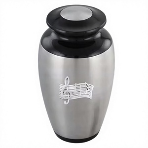 Urna Funeraria de Acero Inoxidable con Diseño de Faro, Tapa Plateada y Negra, Contenedor para Guardar Cenizas de Adultos - Product Image 5
