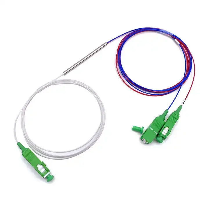 Sıcak Fiber optik FBT Splitter Mini tip 1x2 0.9mm SC/APC konnektörü ile FBT çoğaltıcı 0.4 metre 1 metre radyo 10:90 20:80 30:70