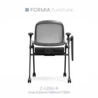 Chaise de bureau pliable de haute qualité pour l'étude, la formation, avec tablette d'écriture pour les réunions, les tâches de bureau