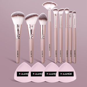 MAANGE, venta al por mayor, brocha de maquillaje de marca blanca, 9 piezas, juegos de brochas cosméticas de maquillaje vegano suave personalizado - Product Image 2