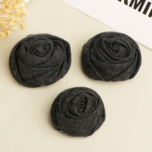 Denim Rosebud Hair <b>Clips</b> Light Blue Dark Blue Black Cloth Handmade For Hair Shoes Bags Clothing Accessories - Product Image 4