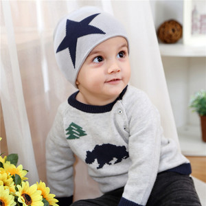 <span class=keywords><strong>Bonnet</strong></span> tricoté pour enfants en <span class=keywords><strong>laine</strong></span>, sans coutures, avec étoile à cinq branches, pour garçons et bébés - Product Image 6