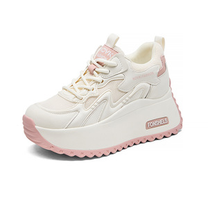 Chaussures respirantes en maille à lacets Printemps/Été, semelle extérieure en polyuréthane à semelle épaisse, tige en cuir de vachette double couche, hauteur interne accrue - Product Image 5