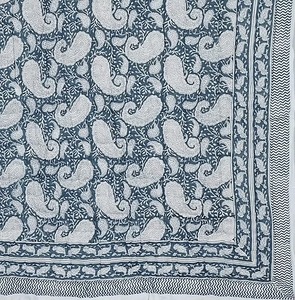 Derniers stylets en stock Bloc de main indien imprimé Kairi bleu Courtepointe imprimée en coton doux Couette en coton à vendre - Product Image 3