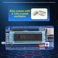 Carte mère STC89C52 avec module de téléchargement USB vers TTL, architecture 8051, 8 Ko de mémoire Flash, cristal 11.0592 MHz, MCU STC uniquement