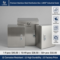 Caja de Distribución Impermeable para Exteriores, de Acero Inoxidable, ABS, PC y Metal, con Nivel de Protección IP54