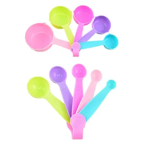 Factory Wholesale Colorful Plastic Kitchen Measuring Tools Baking Tools Measuring Cups And Spoons Set For Kitchen Utensil