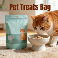 Pochette personnalisée pour friandises pour animaux, refermable avec fermeture éclair, trou de suspension et fenêtre