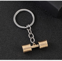 Porte-clés en alliage métallique de style haltère, version coréenne, pendentif pour couple, personnalisation pour homme et femme, accessoires de fitness