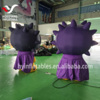 Model Maskot Makanan Tiup Kartun untuk Iklan Luar Ruangan Warna Ungu Lucu