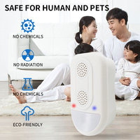 Répulsif anti-parasites ultrasonique électrique à double haut-parleur intérieur écologique en ABS solide