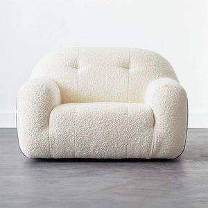 Sofá Vintage <span class=keywords><strong>blanco</strong></span> Estilo nórdico Wabi-Sabi conjunto de sofá muebles sala de estar moderno lujo 3 plazas sofá de tela de lana - Product Image 3