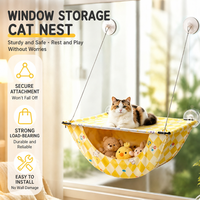 Hamac et lit-caverne pour chat à suspendre à la fenêtre, avec ventouses puissantes, amovible, lavable et pliable