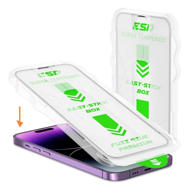 Magic Box Tempered Glass for Iphone 12 13 14 15 Plus 15 Pro Max Easy Applicator Install Screen Protector