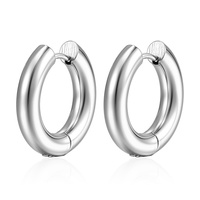 Bijoux à la mode imperméables minimalistes en acier inoxydable Huggie hypoallergéniques-Boucles d'oreilles classiques en plaqué or 18 carats