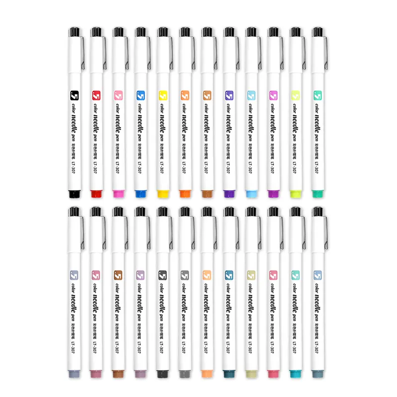 रंग सुई निब ड्राइंग पेन LT-307-12 मल्टी कलर लाइन मार्किंग पेन