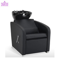 Bac à shampoing en céramique réglable en porcelaine, brun, avec chaise pour salon de beauté, équipement de salon de coiffure