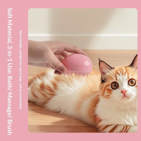 Brosse peigne vapeur ABS pour animaux de compagnie, éliminateur de poils, nettoyage et massage, pour chats et chiens