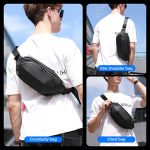 Bolso Bandolera FENRUIEN para Hombre, Multifuncional, Carcasa Rígida, Bolso <span class=keywords><strong>de</strong></span> Cintura para Hombre, a la Moda, Impermeable, Bolso <span class=keywords><strong>de</strong></span> Hombro, Paquete <span class=keywords><strong>de</strong></span> Viaje para Viajes Cortos - Product Image 4