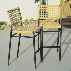 Moderno al aire libre Bistro <span class=keywords><strong>restaurante</strong></span> <span class=keywords><strong>terraza</strong></span> cuerda de aluminio reposabrazos sin barra alta muebles al aire libre Muebles de Jardín conjuntos de muebles - Product Image 4