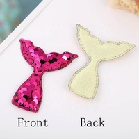 Bas prix en gros étincelle paillettes rembourré patchs couture approvisionnement bricolage 3D rembourré Applique rembourré sirène queue Applique Patch