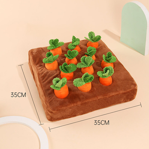 Nouvel Arrivage Tapis de Sniffing en Peluche Douce en Forme de Carotte, Jouet Puzzle pour Animaux de Compagnie avec Carotte Rétractable pour Cacher la Nourriture, pour les Jeux Quotidiens des Animaux - Product Image 3