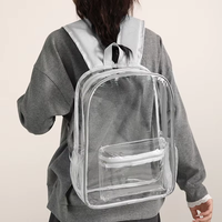 Sac à dos étudiant unisexe grande capacité 20L en PVC imperméable à double bandoulière, tendance urbaine