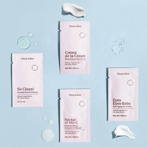Op Maat Gemaakte Cosmetische Monsterpakketten Aluminiumfolie Platte Zakje Verpakking Met Logo, Huidverzorging Cosmetische Crème Monster Sachet Verpakking - Product Image 2