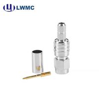 Connecteur RF LWMC SMA Mâle à Sertir pour Câble LMR200, Plaqué Or 1.30 Max, Commande en Gros, Jusqu'à 6 GHz, Placage Albaloy, Broche à Souder