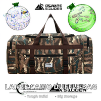 Sac de voyage tactique unisexe à cadre interne en Oxford avec fermeture éclair |   Sac à dos imperméable camouflage 56-76L pour camping, chasse, randonnée et voyage