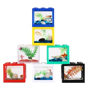 Blocs de construction écologiques empilables créatifs, mini aquarium, bol pour poissons avec <span class=keywords><strong>lampe</strong></span> LED - Product Image 2