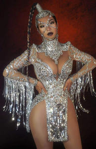 NOVANCE Y2258-Robe élégante à manches longues avec pompon en diamant, tenue de club sexy, luxe, performance sur scène, 2021 - Product Image 6