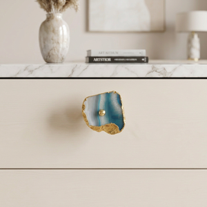 AK Brass Agate Stone Metal Cabinet Knob Multi Color Finish Premium Quality Handle For <b>Wardrobe</b> Drawer Furniture <b>Hardware</b> Luxury - Product Image 4