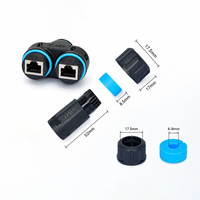 Connecteur en T RJ45 étanche IP68 M23 pour extérieur, adaptateur répartiteur de câble réseau 1 vers 2, femelle vers femelle