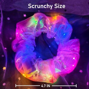 LED Satin Hair <b>Scrunchies</b> Light up Elastic Hair Bands for Women & Girls-Halloween Christmas Chinese New Year Graduation Parties - Product Image 2