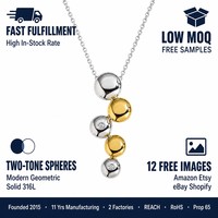Collier pendentif délicat bicolore plaqué or 18 carats en acier inoxydable, sans ternissement, prêt à être expédié, vente en gros pour femmes