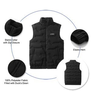 Gilet Piumino Invernale Leggero da Uomo con Logo Personalizzato, Smanicato Imbottito in Piuma d'Anatra - Product Image 2