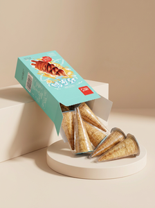 Boîte de biscuits en forme de cornet de crème glacée OEM, collation de loisirs, <span class=keywords><strong>mini</strong></span> cornets de gaufrettes croustillantes fourrés au chocolat - Product Image 3