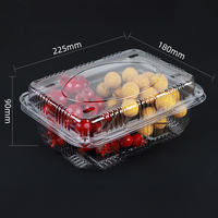 Conteneur alimentaire en plastique PET jetable écologique, carré, transparent, à clapet, pour animaux de compagnie et fruits/légumes, personnalisable