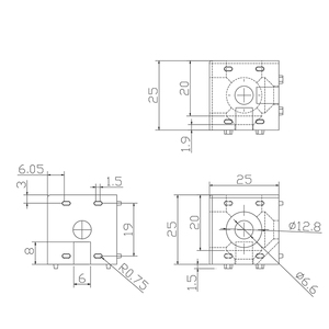 Fornitore della cina 2151 ODM argento e colore nero Slot 6mm staffa metallica in alluminio a 3 vie in 25*25 in argento e nero 25 30 40 45 - Product Image 3