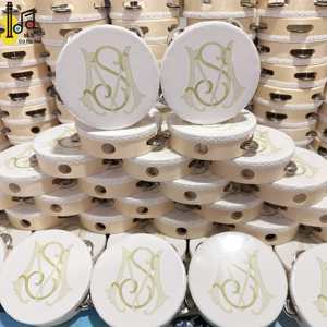 เครื่องดนตรีประเภทเพอร์คัชชัน แทมบูรีนขนาดกลาง 6 นิ้ว แทมบูรีนแบบกำหนดเองสำหรับงานแต่งงาน งานปาร์ตี้ โบสถ์ ราคา - Product Image 1