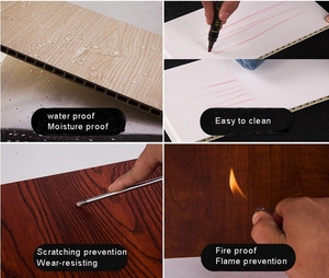 แผงติดผนังพีวีซีกว้าง600มม. แผงติดผนังพีวีซี3D พลาสติกโรงแรมทันสมัยวอลเปเปอร์กันน้ำ - Product Image 6