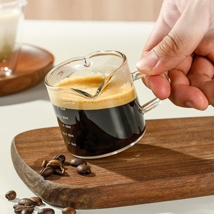 Bicchiere dosatore in vetro da 100 ml <span class=keywords><strong>con</strong></span> manico, tazza da caffè espresso <span class=keywords><strong>con</strong></span> doppio <span class=keywords><strong>beccuccio</strong></span> e scala graduata - Product Image 2