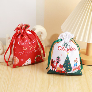 20*30cm Santa Claus Dây Kéo Túi Túi giáng sinh bên đóng gói quà tặng thiết lập Polyester giáng sinh Túi Quà Tặng - Product Image 2