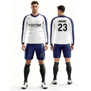 Set Jersey Sepak Bola Sublimasi Custom Lengan Panjang, Bernapas, Seragam Sepak Bola Pria Remaja, Pakaian Olahraga Tim, Grosir, Pakaian Klub - Product Image 6
