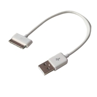 Kabel Data USB 30Pin untuk iPhone 4 3GS iPad 1 2 3 iPod Classic Nano Touch 10cm 20cm Kabel Pengisian Daya Sinkronisasi Putih Hitam