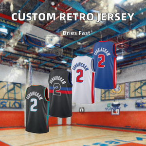 Camiseta de Baloncesto Retro Personalizada, de Secado Rápido, Transpirable, Sublimada, Uniforme de Equipo sin Mangas, Deportiva - Product Image 2