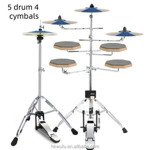 Lot de 5 tambourins silencieux en acier de 8 pouces avec 3 cymbales et 5 ensembles de 4 cymbales – Tambours réglables anti-bruit pour débutants - Product Image 6