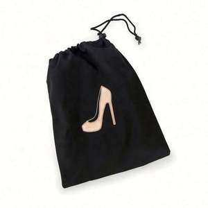 Sacs à chaussures en tissu à cordon coulissant en coton, réutilisables, pour rangement et protection, très demandés - Product Image 1