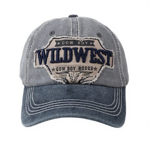 Syh1778 Washed Vintage Wildwest Cowboy Baseball Cap Customize Logo Sport Custom Hat Polyester/Cotton Metal Buckle Common Spring - Product Image 3